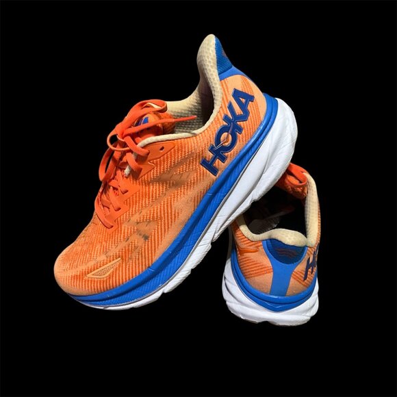 Hoka One One Bondi 9.5 Mens Running Shoes Orange/Blue Size 10.5 Lightweight - Picture 3 of 15
